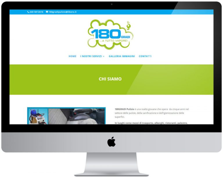 Screenshot del sito web 180gradi realizzato da Neweb Studio