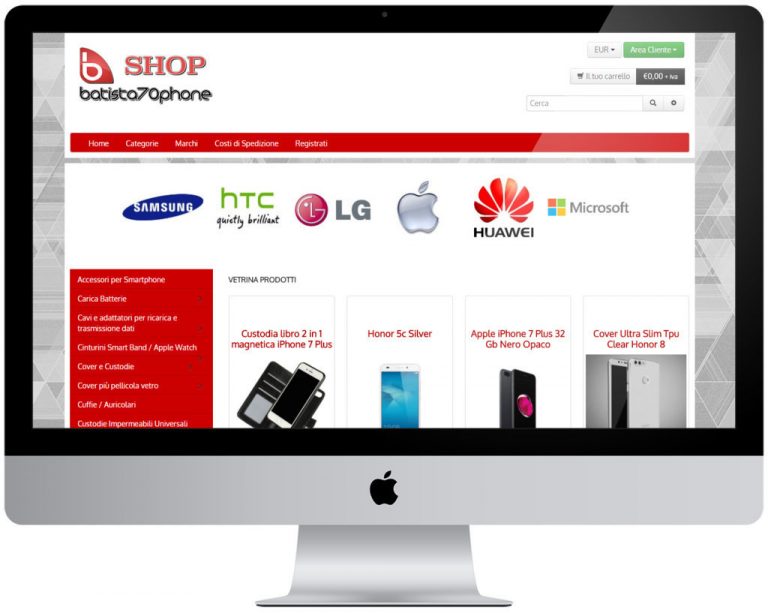 Screenshot del sito web Batista70phone realizzato da Neweb Studio