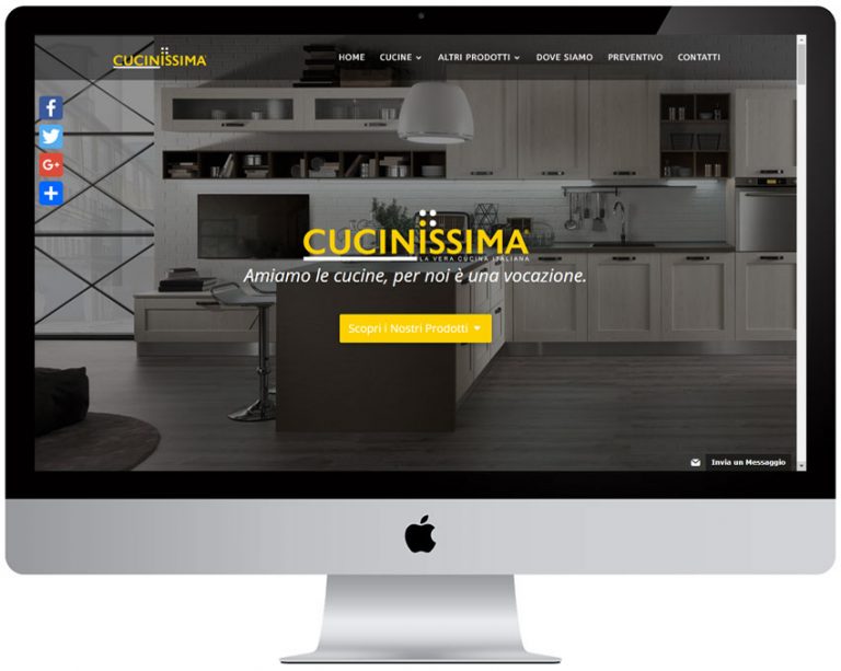 Screenshot del sito web Cucinissima realizzato da Neweb Studio