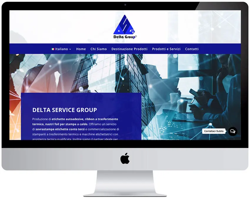 Screenshot del sito web Delta Service Group realizzato da Neweb Studio