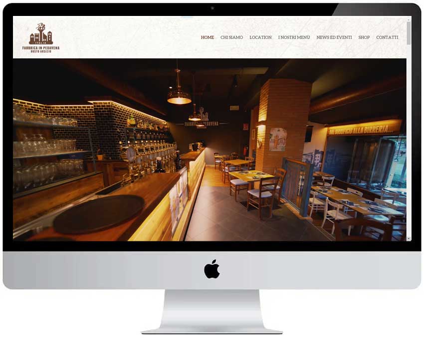 Screenshot del sito web Pedavena realizzato da Neweb Studio